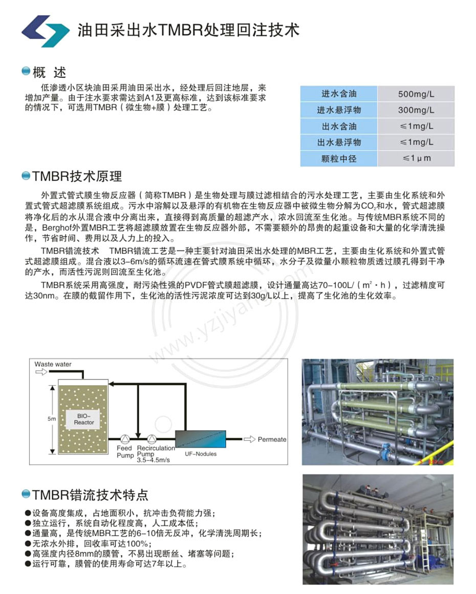 油田采出水TMBR 处理回注技术